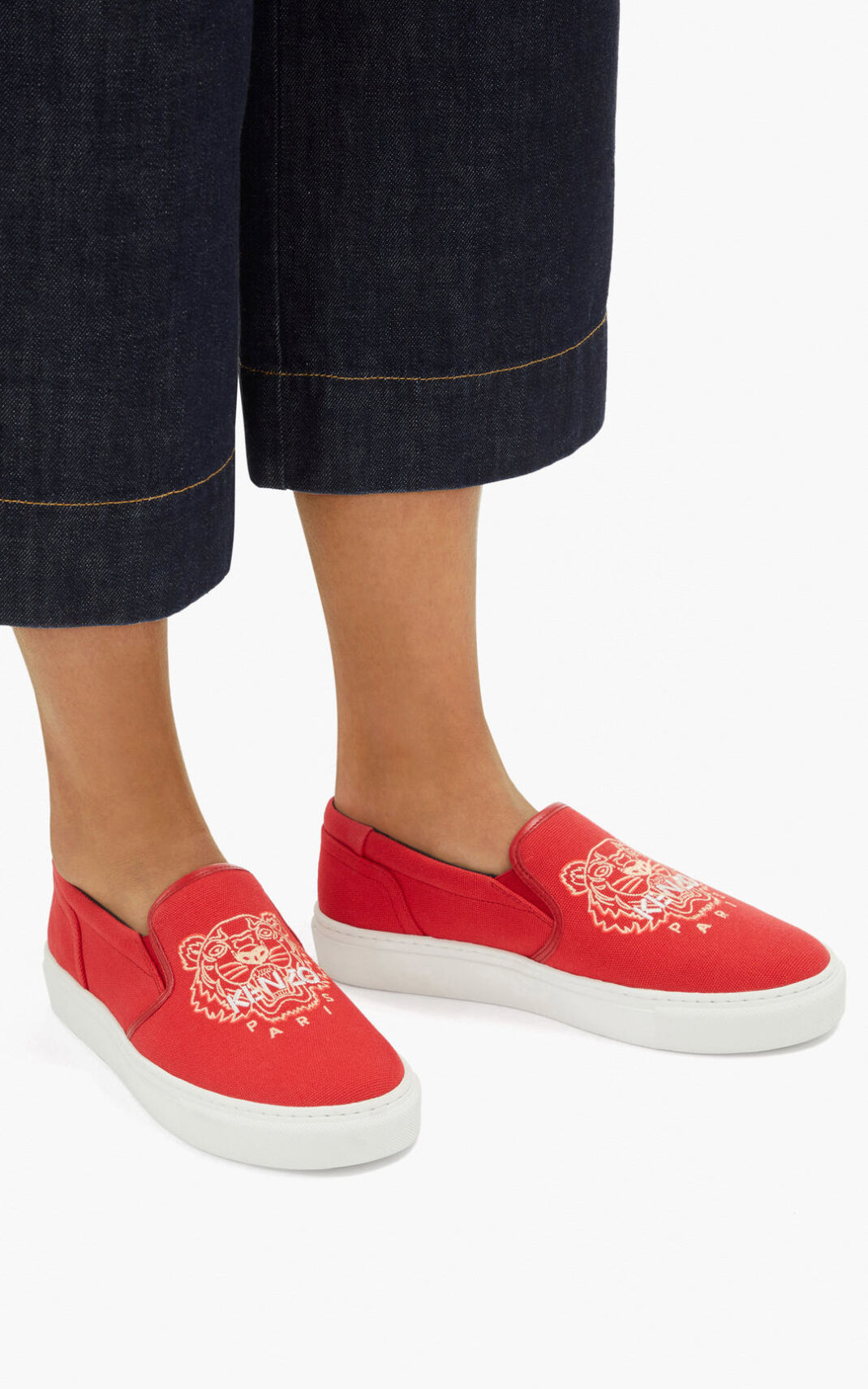 Baskets Kenzo K Skate Tiger slip on Femme Rouge | IOCQ-65820